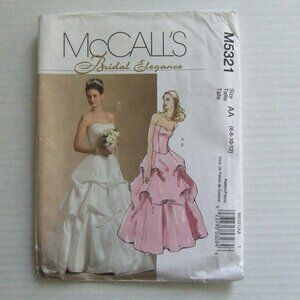Wedding dress sewing pattern McCalls Bridal Elegance 5321 uncut formal gown